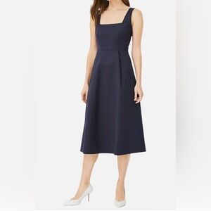 Ann Taylor Night Sky Blue Petite Square Neck Midi Dress